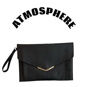 ATMOSPHERE black clutch handbag used in excellent condition